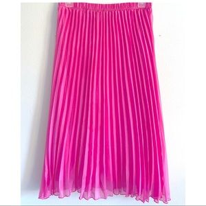 Bubblegum Pink pleated midi skirt